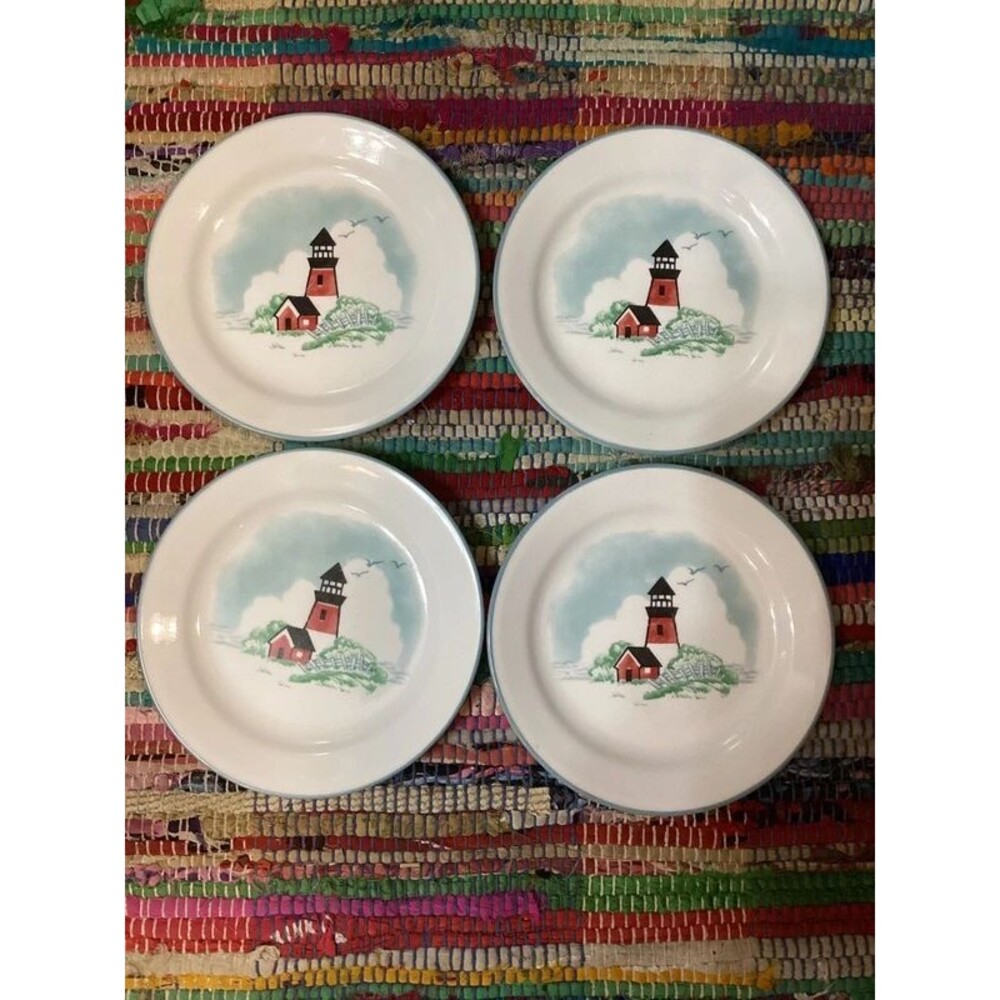 Vintage Corelle Outer Banks Plates by Corning 7.25" Made in USA Microwavable